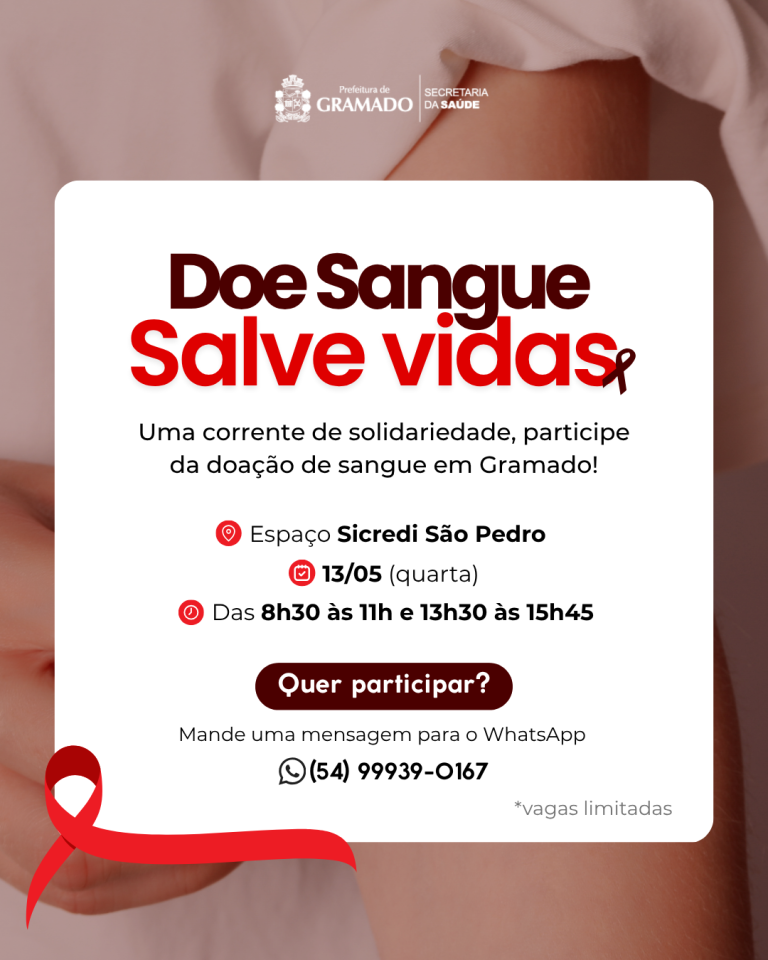 Campanha de doação de sangue está com inscrições abertas