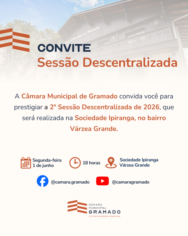 Sessão na Câmara de Gramado será na Sociedade Ipiranga nesta segunda-feira