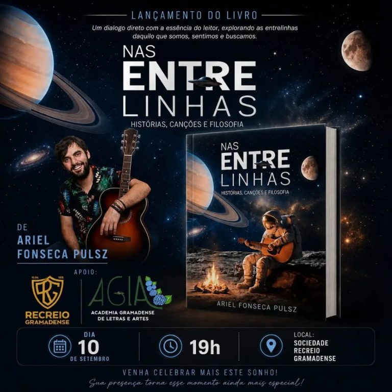 Ariel Pulsz lança livro “Nas Entrelinhas” nesta quinta-feira na Recreio Gramadense